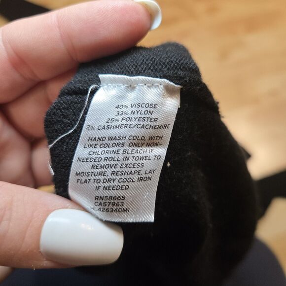 Chelsea 28 Sweater Mock Turtleneck Neck Black Long‎ Sleeve Small Cashmere Blend - Picture 5 of 7